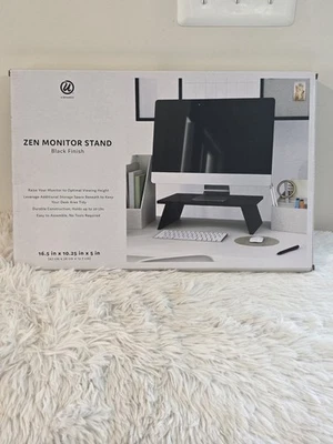 U BRANDS Zen Desktop Organizer Monitor Stand, Black Finish - Image 1 of 4