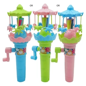 Novelty Hand Crank Carousel Toy with Colorful Animal Pendants Merry-Go-Round - Picture 1 of 8