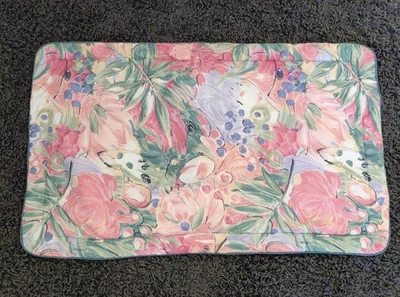 VTG JCPenneys Pillow Sham KING Watercolor Floral 80's Pink Girly Tropical Retro - Image 1 of 4