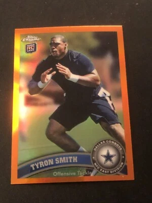 2011 Topps Chrome Retail Orange Refractor Tyron Smith #38 Rookie RC - Image 1 of 2