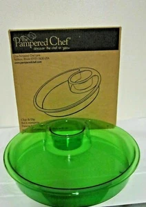 Pampered Chef Chip & Dip Green Acrylic Serving Bowl #2793 Fruit Veggie  - Picture 1 of 4