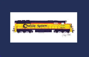 Chessie System (C&O) SD50 #8554 11"x17" stampa opaca firmata Andy Fletcher - Foto 1 di 1