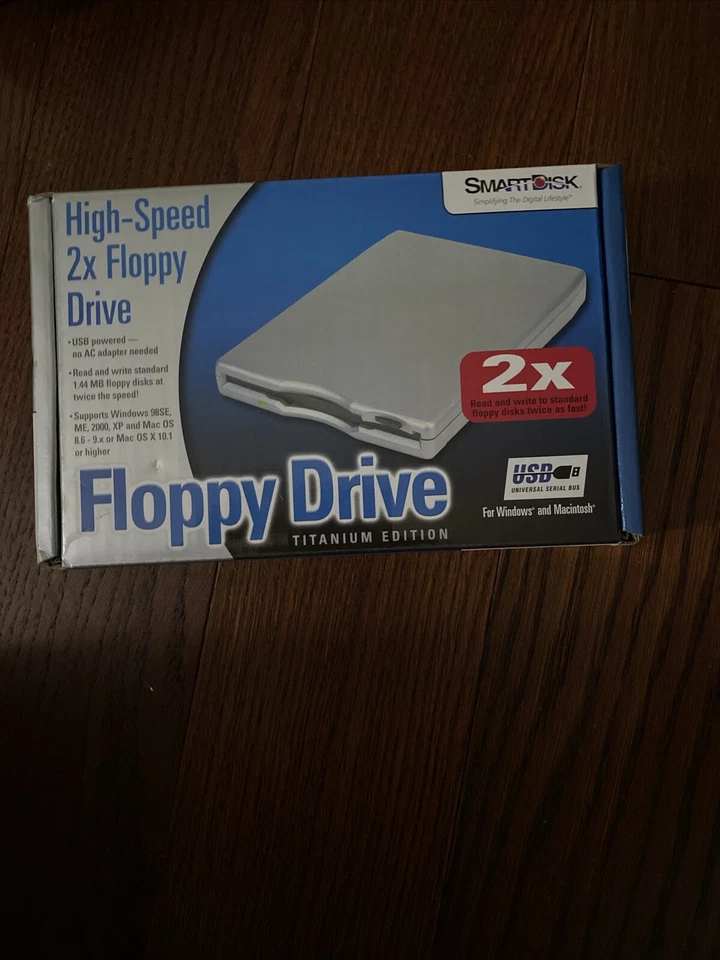 NEW SmartDisk Titanium USB Powered High Speed 2x External 3.5" Floppy Drive - Image 1 of 1