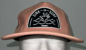 Sink-or-Surf Hat Baseball Cap Snapback Adjustable Cotton SuperBrand Salmon Coral - Picture 1 of 6