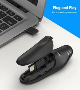DINOSTRIKE Presentation Clicker with Red Laser Pointer, RF 2.4GHz USB Wireless - Picture 1 of 2