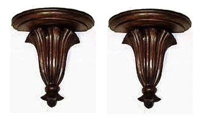 KENSINGTON ROW HOME COLLECTION WALL SHELF - CHELSEA DECORATIVE WALL BRACKET PAIR - WOODEN WALL BRACKET - 12"H