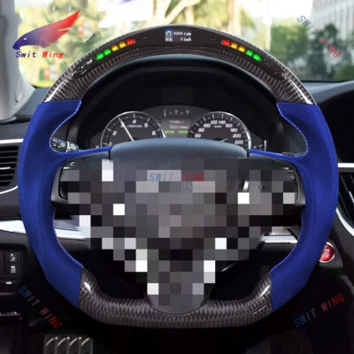 Volante LED de fibra de carbono para Audi A1 A6 A7 S1 S4 S5 S6 S7 2012-2018 azul Foto 1 de 4