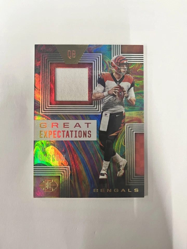 2020 Panini Illusions Great Expectations Joe Burrow QB White Patch GE1 - Image 1 of 2