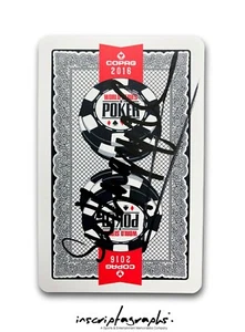Scotty Nguyen Firmato WSOP usato Single Poker Playing Card COA Autograph Nero - Foto 1 di 7