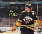 Photo signée David Pastrnak Boston Bruins 8x10 avant le match patinage COA
