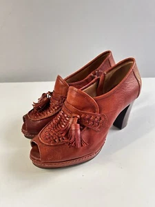 Schuler & Sons Anthropologie FANFARE Platform Heel Women's US 8B Tassel Leather - Picture 1 of 11