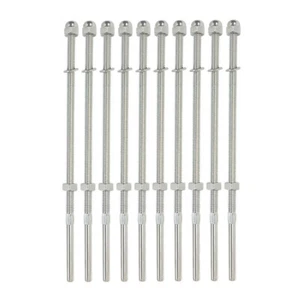 Set 10 Pcs 316 Stainless Steel Hand Swage Long Thread End Fitting For 1/8" Cable - Picture 1 of 4
