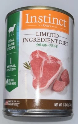 Instinct Original Grain Free Real Lamb Recipe Natural Wet Canned Nature’s 13.2oz - Image 1 of 4