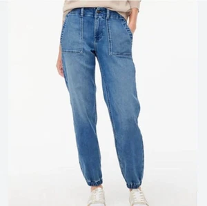 J.Crew Women’s Medium Wash Denim Paper bag Utility Jogger Pants Blue Size 28 - Picture 1 of 6