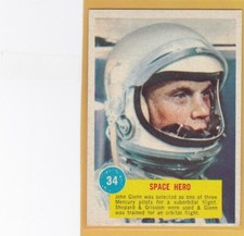 1963 TOPPS ASTRONAUTS JOHN GLENN SPACE HERO #34 EXMT/EXMT+ NASA MERCURY *75251