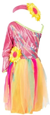Sunflower Costume Princess Girl Halloween Party Flower Fairy Fancy Dress 2-8Y - Image 1 of 2