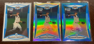 (3) 2008 Bowman Chrome #BDPP41 Brandon Crawford Base & Refractor & Blue Ref LOT - Picture 1 of 2