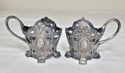 Par de 2 soportes para vasos de té WMF Art Nouveau Foto 1 de 4
