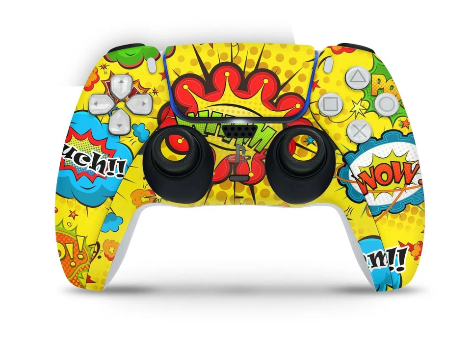 Playstation 5 PS5 Controller Skin Design Wrap Schutzfolie Cover Comics gelb - Bild 1 von 1