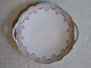 10,25" Vintage Rosa Rosen Griff Kuchenplatte Wittelsbach Hohenzollern - Bild 1 von 4