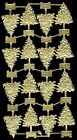 Full Sheet Of German Dresden Gold Foil Paper Christmas Trees Victorian Scraps