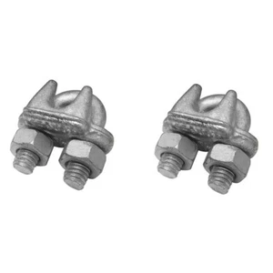 2 Pcs 1/4" Marine Wire Rope Clips – Drop Forged Galvanized Cable Clamps - Picture 1 of 5