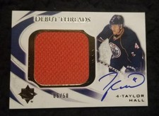 2010-11 UD ULTIMATE COLLECTION DEBUT THREADS AUTOGRAPHS TAYLOR HALL 6/50 #SDT-TH