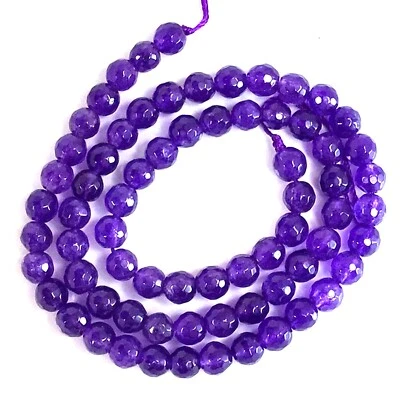 Purple Jade Faceted Round Bead 15" strand Smooth Gemstone Bead 4mm 6mm 8mm 10mm - Image 1 of 3