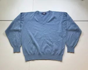 El Daws Kaschmir Pullover Herren L blau reiner Strick weich lässig adrett bequem - Bild 1 von 5