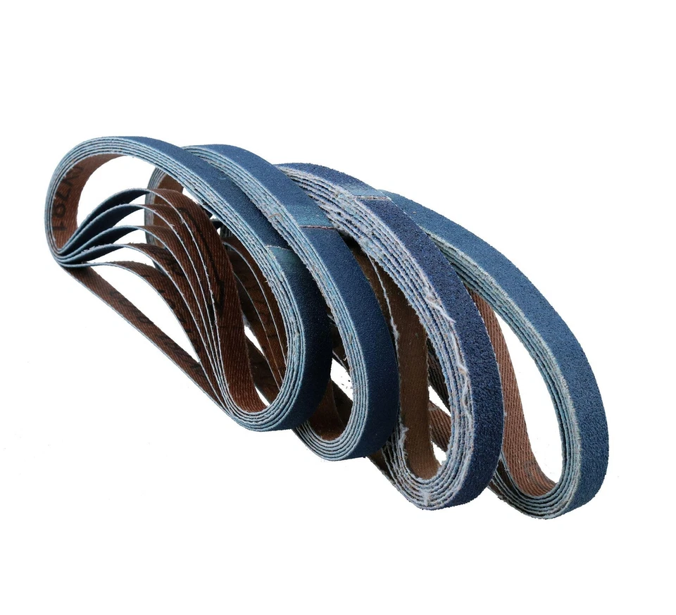 AB TOOLS Lijadora de circonio dedo aire 20 mm correas de lijado 520 mm x 20 mm grano mixto