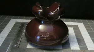 Aislante de línea eléctrica de porcelana marrón vintage de 5-1/2" de ancho - Imagen 1 de 9