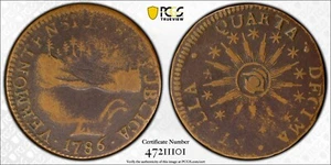 1786 Vermont Copper 1/2p RR-7 W2025 R3 VERMONTENSIUM F12 Furnace Run collection - Picture 1 of 6