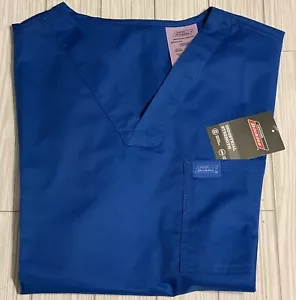 Dickies Industrial Strength Unisex V-Neck Scrub Top - XXS Royal Blue GD620 - Picture 1 of 4