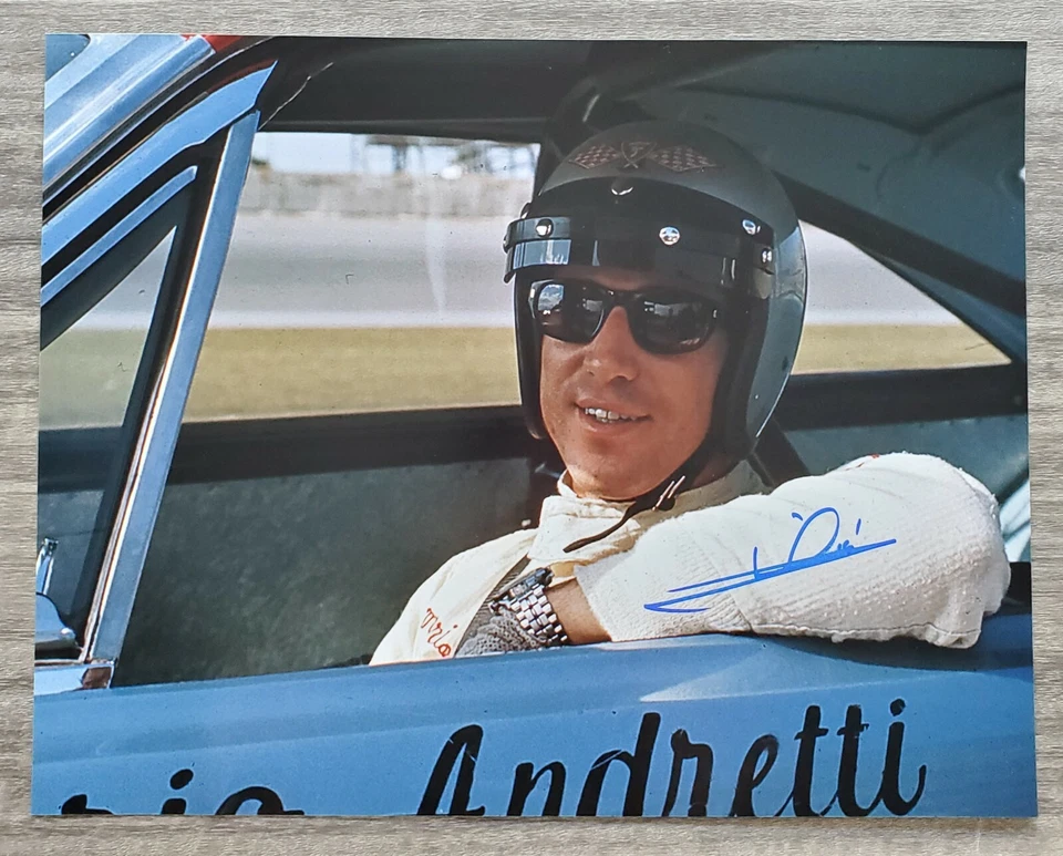 Foto firmada por Mario Andretti 11x14 STP Ferrari Racing Indy 500 Nascar LEGEND RAD Foto 1 de 1