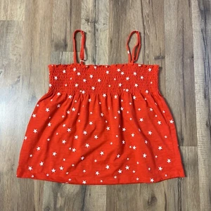 Thereabouts Top Girls Size XL 16 Fits Like 14 Red With White Stars Sleeveless - Picture 1 of 10