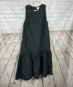 The Drop Lagenlook Size Large Black Cotton Maxi Dress With Pockets NWOT - Picture 1 of 5
