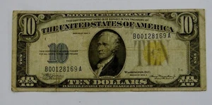 1934 A $10 North Africa Emergency Issue Silver Certificate - Circulated - Picture 1 of 2