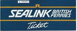 Ferry Ship Ticket - Sealink British Ferries - 2 Sailing Format (T399) - Picture 1 of 1