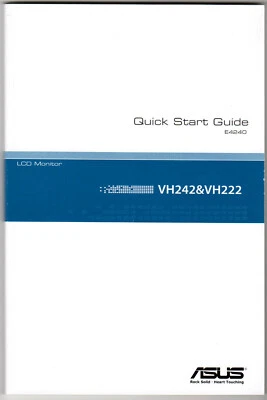 Asus LCD Monitor Quick Start Guide E4240 Model Series VH242 & VH222  - Image 1 of 2