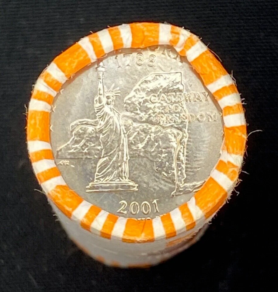 2001-P New York US State Quarters BU Original Wrapped Roll - Image 1 of 1