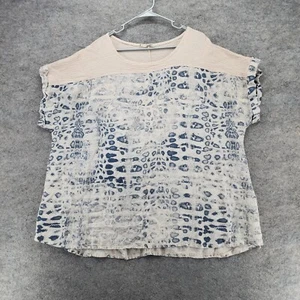Lungo L'arno Top Womens 3X Linen Italy Short Sleeve - Picture 1 of 6