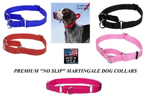 *USA MADE DOG NO-SLIP Martingale"Greyhound"Choke Nylon TRAINING COLLAR Obedience - Picture 1 of 16