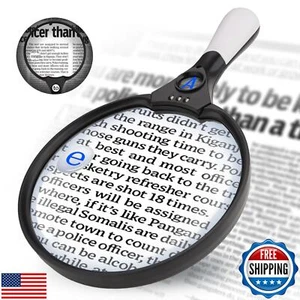 Large Magnifying Glass with Light, 5.5inch Handheld Illuminated Lighted Magni - Picture 1 of 5