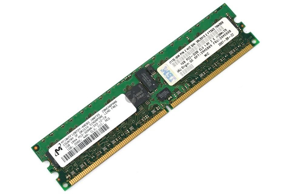 39M5808 IBM MEMORY 1GB 1RX4 PC2 3200R DDR2 38L5915 - Image 1 of 4