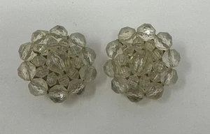 Pendientes vintage con clip cuentas transparentes para mujer joyería de moda - Imagen 1 de 4