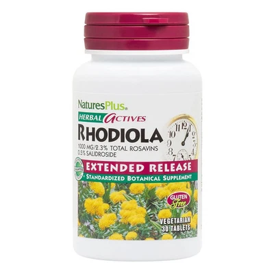 Natures Plus Rhodiola liberação prolongada - 1000 mg 30 comprimidos veganos - ervas su... - Imagem 1 de 4
