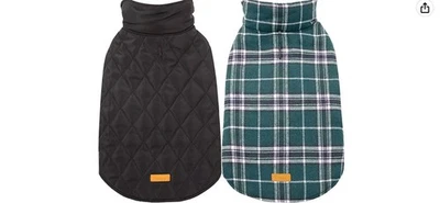 Kuoser Cozy Waterproof Windproof Reversible British Style Plaid Dog Vest - Image 1 of 4