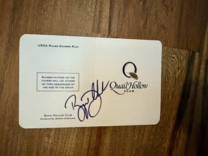Bryson Dechambeau Quail Hollow signed Autogramm Scorekarte - Bild 1 von 2