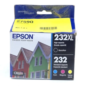 Epson 232XL Black 232 Color Ink Cyan Magenta Yellow 11/2027 New - Picture 1 of 8