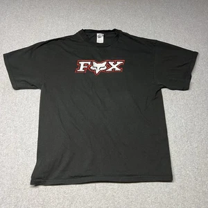 Vintage Y2K Fox Racing T Shirt Mens Size XL Grunge Embroidered Motocross Black - Picture 1 of 6